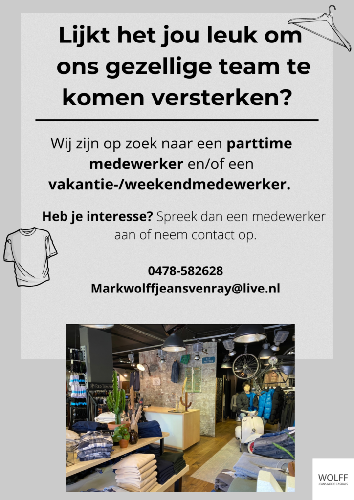 Vacature Wolff Jeans Venray 